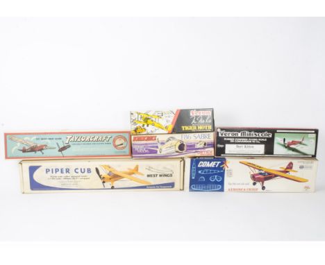 Wooden and Plastic Aircraft Kits, a boxed collection including wooden models by Veron TF26 Hawker Fury, V0409 Tiger Moth, V09