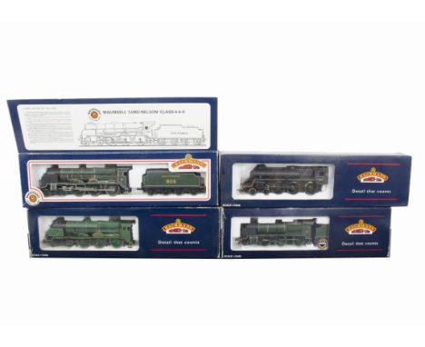 Boxed Bachmann OO Gauge Steam Locomotives, ref 31-404 Lord Nelson class no 855 'Robert Blake' in SR olive green and 31-407 no