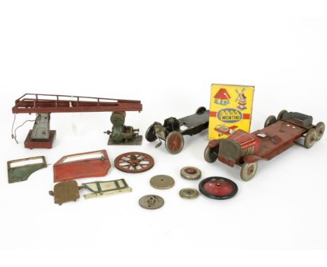 A large quantity of tinplate and other metal spares from toys of the last 100 years,  Meccano and other construction toys par