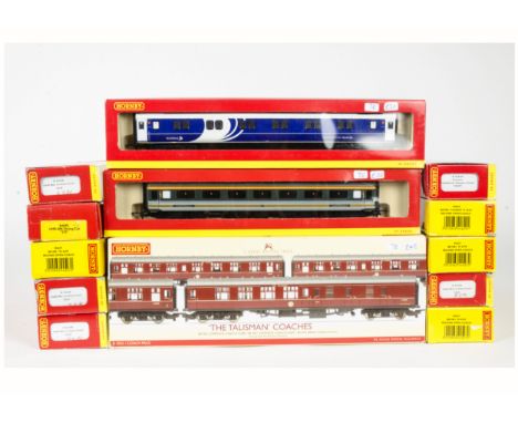 Hornby 00 Gauge (China) Passenger Coaches, including R4252 The Talisman 3-Coach Pack, R4629 (1) and R4627 (3)  BR MK1 maroon 