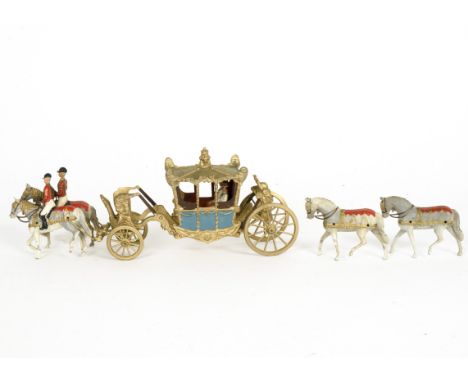 Britains Historical Series King George V1 1937 Coronation Coach,  comprising Coach with King and Queen, 8 Horses of which fou