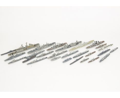 1:1200 scale or similar Naval metal Waterline models by MKB and other makers, 'Little Rock', 'Zara', Southampton', 'Northampt