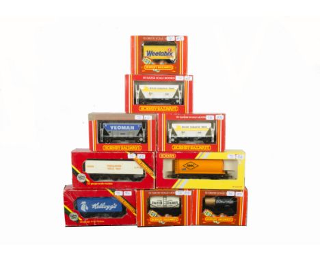 Hornby 00 Gauge Goods Wagons, including R015 Yeoman Hoppers (3), R222 Kellogg's (2), R004 British Industrial Sand Hopper (3),
