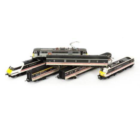 Hornby OO Gauge Inter-City Diesel and Electric Trains, most in I-C white or fawn/red/charcoal livery, class 90 001, 91 014 an