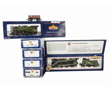 Bachmann 00 Gauge Steam and Diesel Locomotives all renumbered/altered, green Rebuilt Patriot renumbered 5545 with LMS on tend