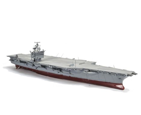 A Tamiya or similar 1:700 or larger scale plastic kitbuilt model of American Aircraft Carrier USS 'Enterprise'?, built and pa