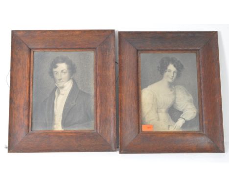 Two late 19th century / early 20th century pencil / graphite Victorian portrait studies. One of a brunette lady in a white dr