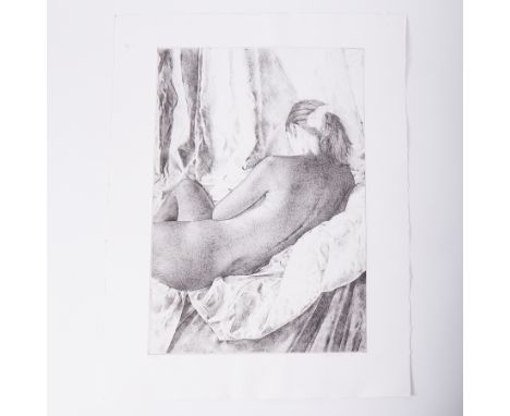 Mark Clark (1959-) Reclining Nude, 1996, signed etching, edition 21/50, image size 60cm x 40cm.