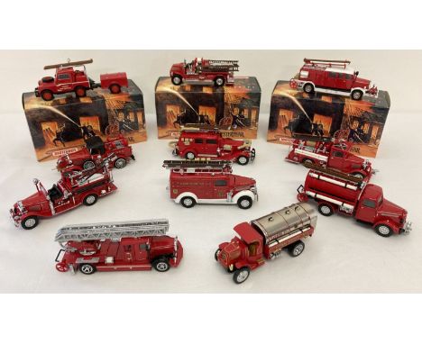 A set of 11 Matchbox "Models of Yesteryear" diecast vehicles from the "Fire Engine" series. All boxed, comprising Fire Vehicl