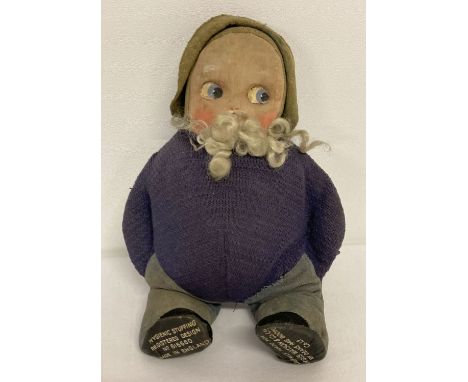 A 1930's 10" Deans Rag Book Co "Skipper" rag doll made specially for Angus Watson &amp; Co. Bearded fisherman doll with knitt