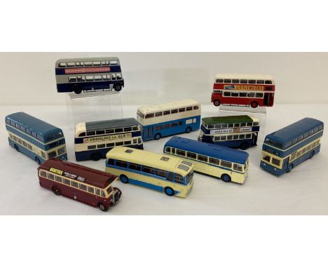 10 unboxed Exclusive First Editions 1:76 scale diecast buses. To include: M.C.W. Orion Bus Body "White Label", B.E.T. Federat