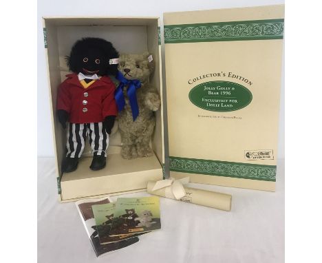 Steiff Jolly Golly &amp; Bear 1996 Ltd Edition boxed Collectors set. Limited to 1,500 pieces and made exclusively for Dolly L