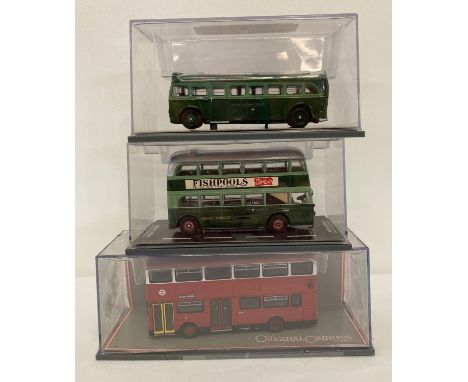 3 boxed  1:76 scale The Original Omnibus Company diecast model buses by Corgi. AEC Q Double Decker Bus London Transport, AEC 