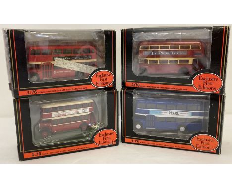 4 boxed Exclusive First Editions 1:76 scale diecast buses. Leyland TD1 Thames Valley Showbus 2000 #27205SB, Bristol Lodekka M