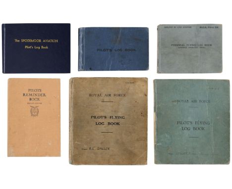 * Air Transport Auxiliary Logbooks. A rare group of pilot's flying logbooks kept by Alec John Spiller, which trace the long c