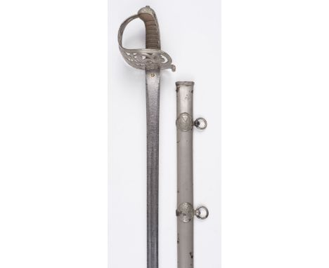 *Presentation Sword. A Victorian presentation sword to H.R.H. Duke of Cambridge, the 85 cm straight tapered steel blade (pitt