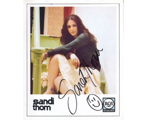 Sandi Thom Scottish Singer, Songwriter 8x6 inch Signed Promo Leaflet. Good Condition. All autographs come with a Certificate 