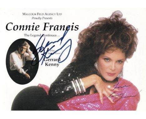 Gerrard Kenny and Connie Francis Legendary Musical Entertainers Dual Signed Theatre Leaflet. Good Condition. All autographs c