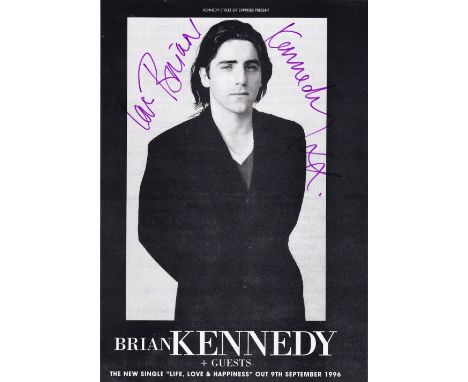 Brian Kennedy Irish Singer, Songwriter Signed Concert Leaflet. Good Condition. All autographs come with a Certificate of Auth