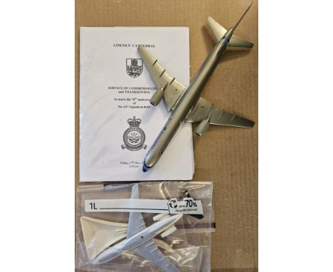 Model Aircraft Includes Eastern Airways 757 and United Parcel Service Cargo Plane on Stand, both are made of plastic and are 