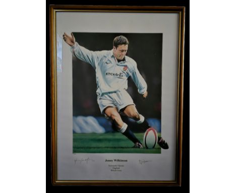 Jonny Wilkinson signed framed Robert J. Highton print limited edition 563/850 signed by artist. 29x21 inch approx. Good condi