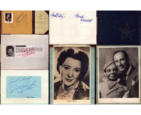 Autographs 2 x Album. 1940's/50's signed Approx. 70 signatures such as Peter Brough with his puppet Archie Andrews, Tessie O'