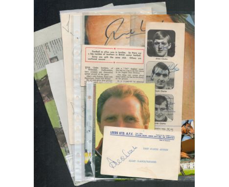Sports collection of 8 signature pieces, newspaper clippings and photos of various sizes including names of Paddy Wallington,