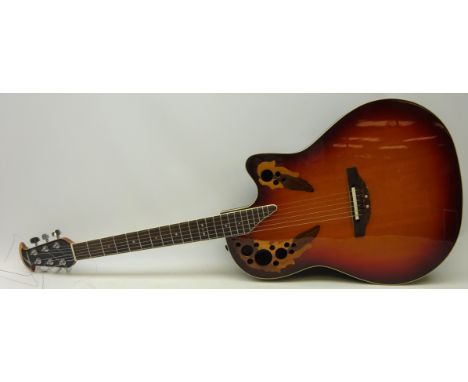 Ovation Standard Elite acoustic-electric guitar, model No. 2778AX-NEB, New England burst with AA spruce top   Condition Repor