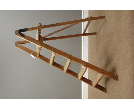 Vintage wooden step ladders, H133cm   Condition Report   Click here for further images, condition, auction times & delivery c