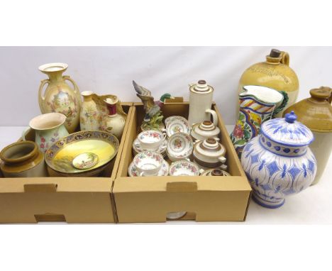 Denby 'Potters Wheel' stoneware coffee pot & five soup tureens, set of eight Royal Grafton 'Malvern' pattern soup bowls, foot