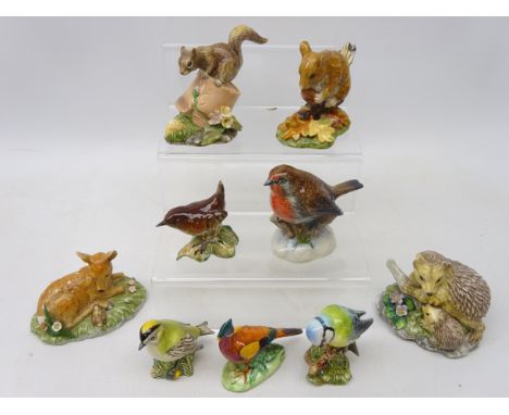 Four Beswick birds, Jacobs limited edition ceramic model of a Robin and four Maruri ceramic animal models (9)   Condition Rep