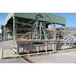 Stainless Steel Tomato Unloading Tank, 16 ft. Length x 4 ft. Wide x 26 in. Deep w/Wash System,