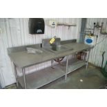 Receiving Area Contents, SS Sink, 96 in. x 29 in.