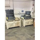 (2) Totes of Plastic Trash Cans