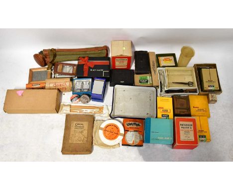 A quantity of vintage cameras, camera equipment, accessories and photograph developing equipment.