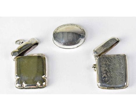 An Edward VII hallmarked silver vesta case with floral decoration and monogrammed cartouche, maker's mark rubbed, Birmingham 