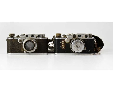 LEICA; a no. 116529 1933 III, chrome bodied camera by Ernst Leitz, and a Reid &amp; Sigrist Ltd no. P2341, camera (2).Conditi
