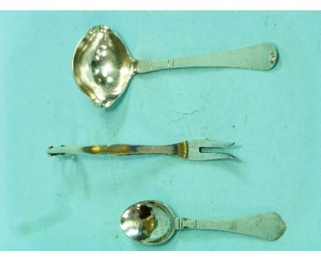 A Georg Jensen silver 'Continental' pattern Cream Ladle, London import marks for 1926, 5in (12.5cm) long, together with a Geo