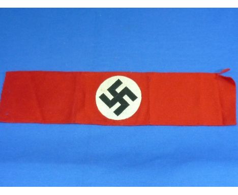 A WWII period German Nazi Armband, in red velvet with black swastika emblem, together with a vintage Tudor gentleman's wristw