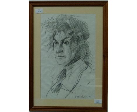 Robert Oscar Lenkiewicz (British, 1941-2002) Mrs "Binkie" Ashworth pencil sketch on paper, signed 16½in x 10½in (42cm x 26.5c