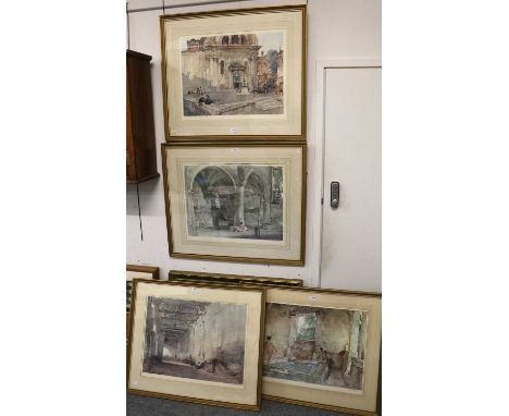 After Sir William Russell Flint (1880-1969)"Golden Sands, Bamburgh"Colour reproduction; together with four further works afte