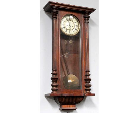 A Vienna Type Wall Double Weight Driven Clock, circa 1890