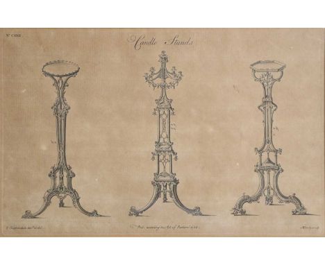 Four Prints from The Gentleman and Cabinet-Makers Director, Thomas Chippendale, 23cm by 36 (4)