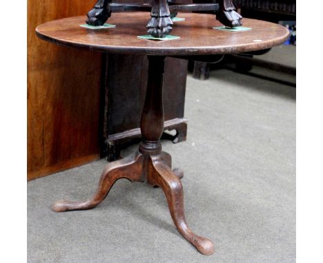 A George III Mahogany Tilt-Top Tripod Table, 85cm by 72cm