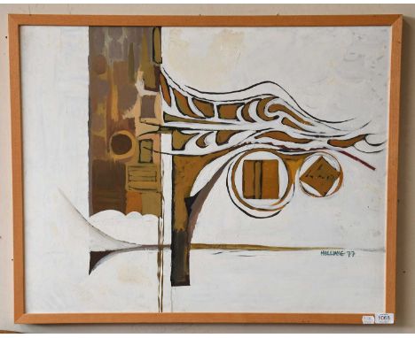Marianne Hellwig (b.1930) Abstract Signed and dated (19)77, oil on canvas, 60cm by 75cmSold together with a small preparatory
