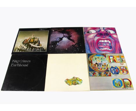 King Crimson LPs, six albums comprising In The Court of The Crimson King (UK Island - Pink Rim labels EX/EX), Islands (UK Isl