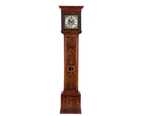 A walnut and marquetry-inlaid longcase clock, the dial bearing the later signature 'Joseph Knibb, Londoni'



The long trunk 