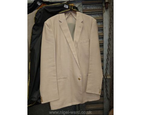 A gents linen/polyester blend 'Springbak' Jacket with M&amp;S light green trousers, waist 40", inside leg 35".
