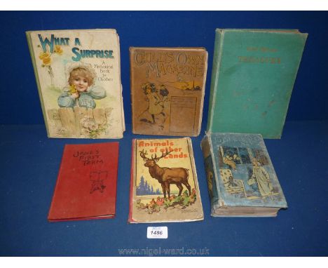 Six vintage children's books including 'What a surprise' with moving pictures, Child's Own magazines, etc.