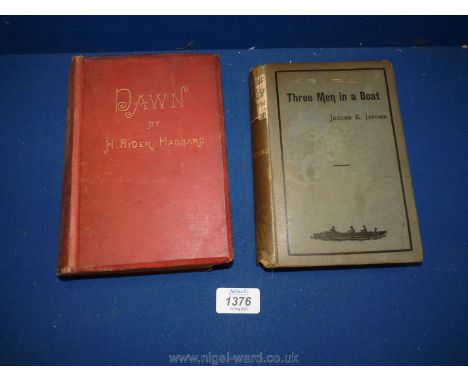 A collectible first edition book by Jerome K. Jerome; 'Three Men in a Boat'. Together with another first edition book by Ride